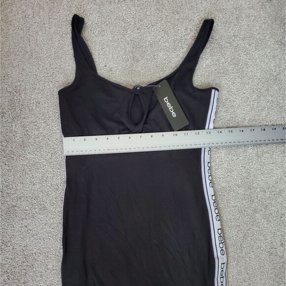 Bebe Black Sleeveless Dress with Keyhole front,  Bebe Logo on the sides - NWT - Picture 10 of 11